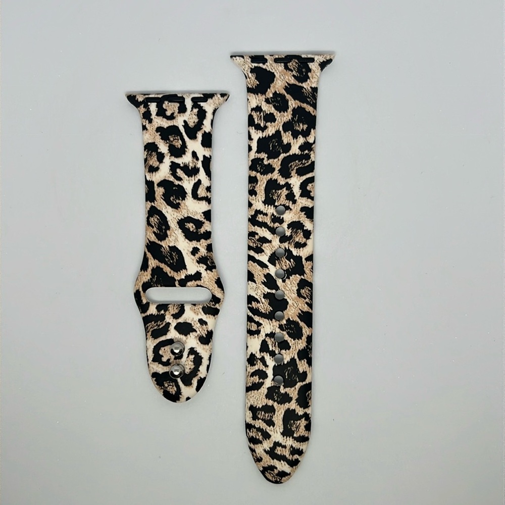 Leopard Print Silicone Apple Watch Band